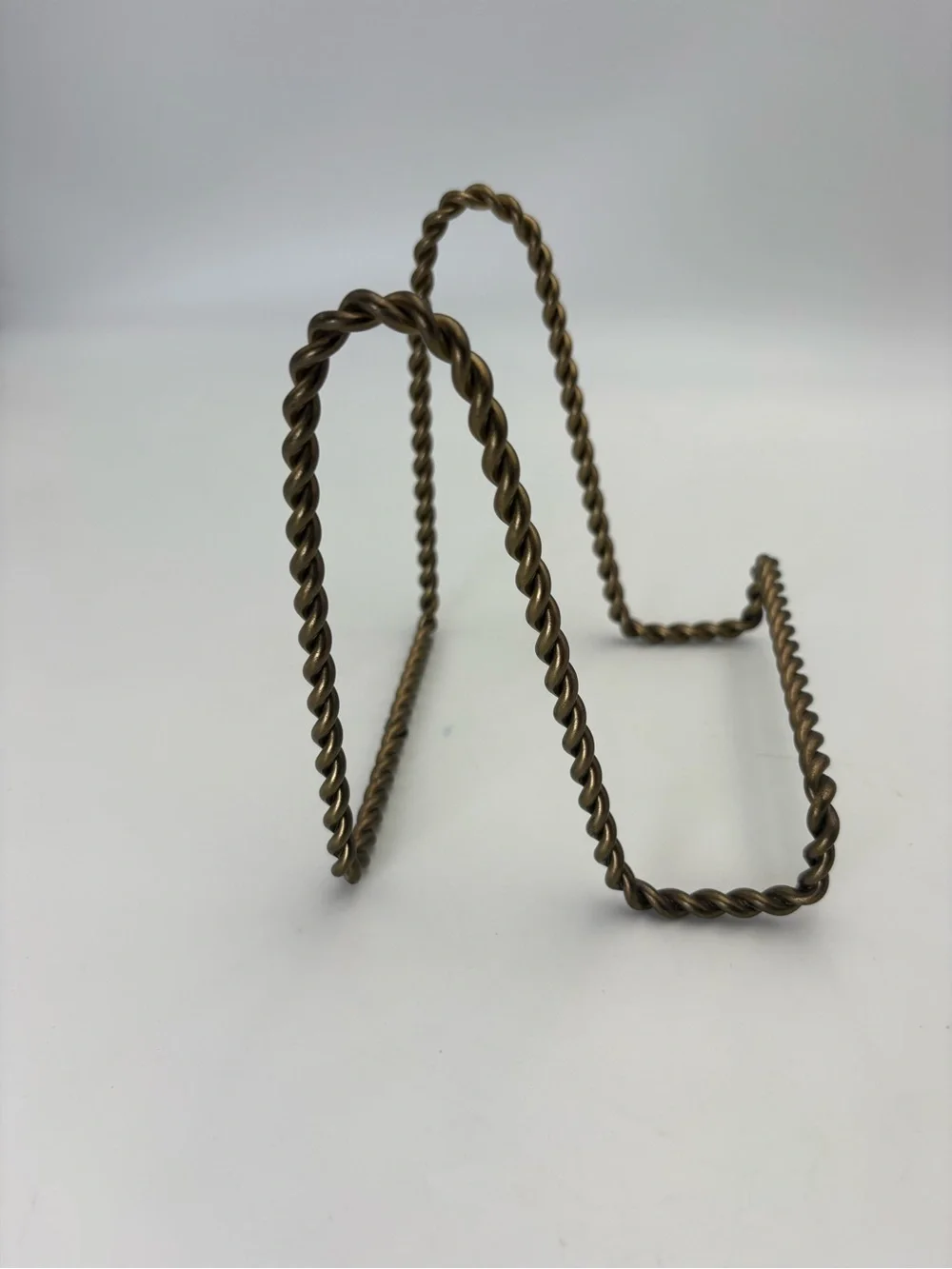 Vintage Sturdy Twisted Metal Display Stand - Brass Colored Finish